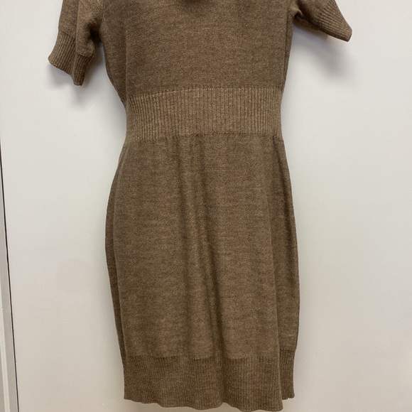 Ann Taylor LOFT Brown Day Sheath Short Sleeve Dress - Picture 2 of 6